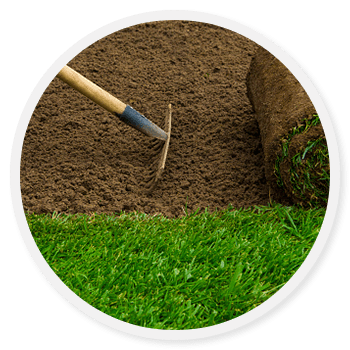 Ground leveling and sod prep and installation.